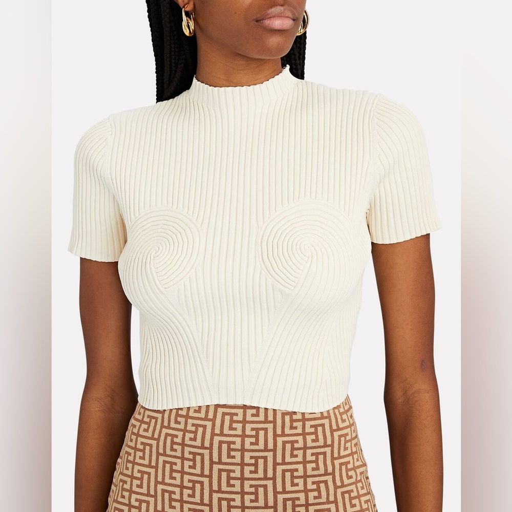 Dion Lee Spiral Knit Top - Ivory, Small